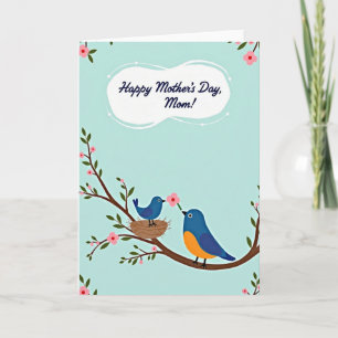 Carte d'amour de la fête des mères Bluebird