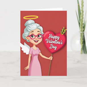 Carte d'amour de la grand-mère Cupidon festive
