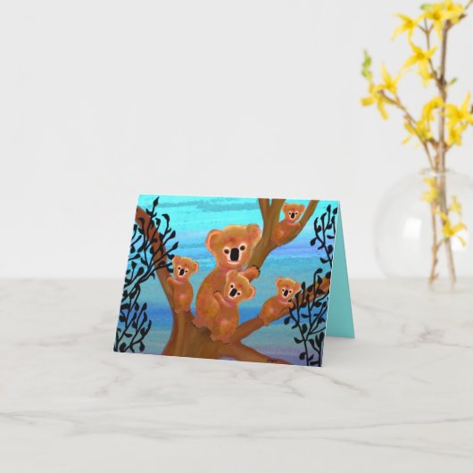 Carte d'amour de la mère Koala (Fleur jaune)