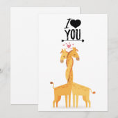 Carte d'amour de la petite girafe pour la Saint-Va (Devant / Derrière)