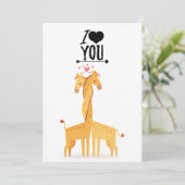 Carte d'amour de la petite girafe pour la Saint-Va (Debout devant)