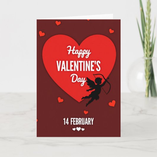 Carte d'amour de la Saint-Valentin Cupidon (Devant)