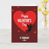 Carte d'amour de la Saint-Valentin Cupidon (Fleur jaune)
