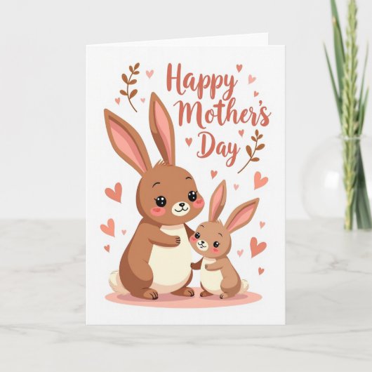 Carte d'amour de lapin à pois (Devant)