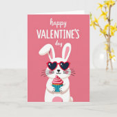 Carte d'amour de lapin de la Saint-Valentin (Fleur jaune)