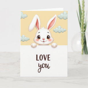 Carte d'amour de lapin mignon
