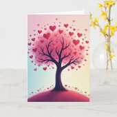 Carte d'amour de l'arbre des cœurs (Fleur jaune)