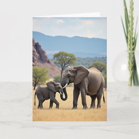 Carte d'amour de l'éléphant rayé (Devant)