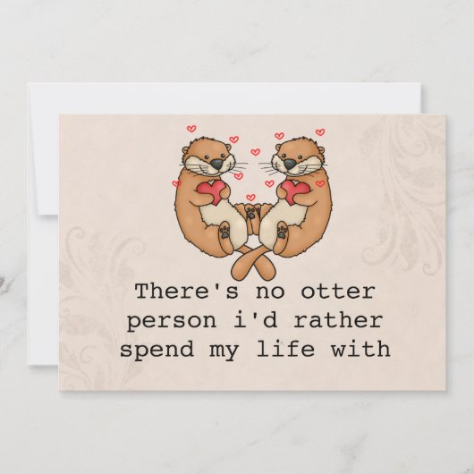 Carte d'amour de loutre mignonne pour mari/femme/p (Devant)