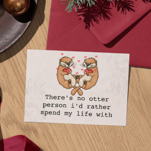 Carte d'amour de loutre mignonne pour mari/femme/p