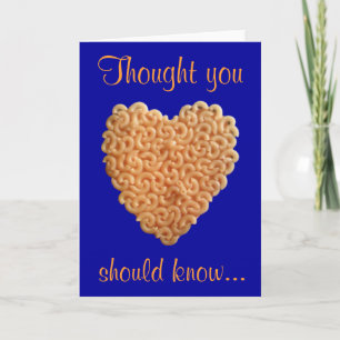 Carte d'amour de macaronis et de fromage
