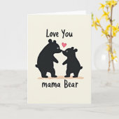 Carte d'amour de Maman Ours (Fleur jaune)
