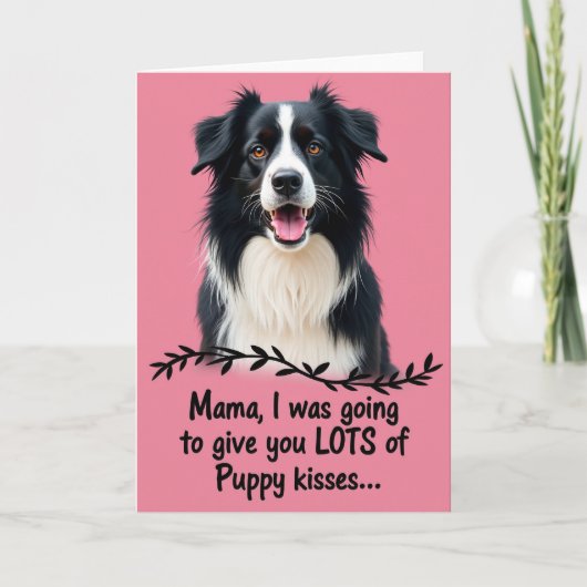 Carte d'amour de maman pour chiot rose (Devant)