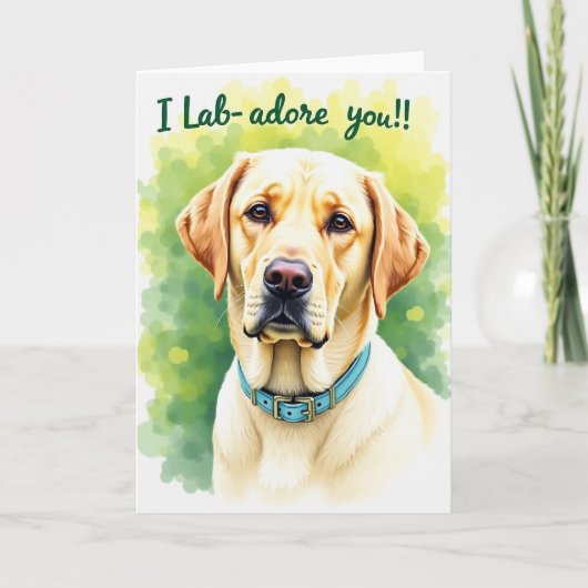 Carte d'amour de mère pour chien doré (Devant)