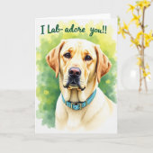 Carte d'amour de mère pour chien doré (Fleur jaune)