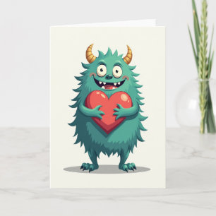 Carte d'amour de monstre mignon