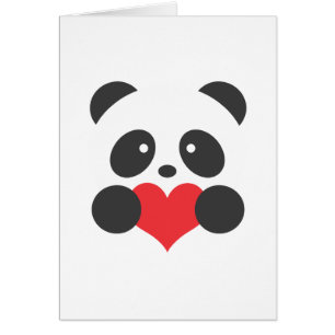 Carte d'amour de panda