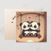 Carte d'amour de Panda Balançant (Devant / Derrière)