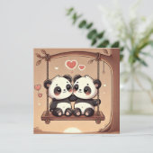 Carte d'amour de Panda Balançant (Debout devant)