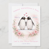 Carte d'amour de pingouin – Amour mignon et Saint- (Devant)