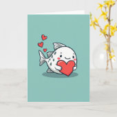 Carte d'amour de poisson sincère (Fleur jaune)