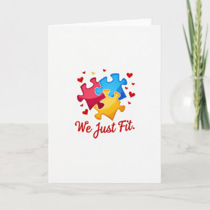 Carte d'amour de puzzle We Just Fit