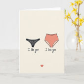 Carte d'amour de sous-vêtements drôles (Fleur jaune)
