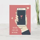 Carte d'amour de téléphone drôle – Ne peut pas fon (Devant)