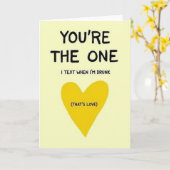 Carte d'amour de texto drôle (Fleur jaune)