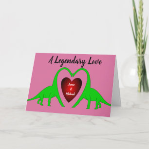 Carte d'amour de Valentine de dinosaure à