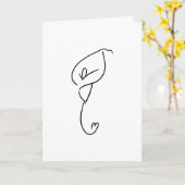 Carte d'amour de zantedeschia (Fleur jaune)