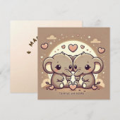 Carte d'amour d'éléphant (Devant / Derrière)