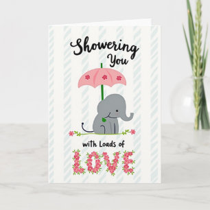 Carte d'amour d'éléphant qui s'épanouit