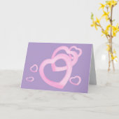 Carte d'amour des coeurs roses pour note, salutati (Fleur jaune)