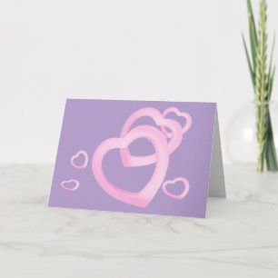 Carte d'amour des coeurs roses pour note, salutati
