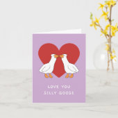 Carte d'amour d'oie ridicule (Fleur jaune)