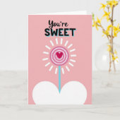 Carte d'amour douce sucette (Fleur jaune)