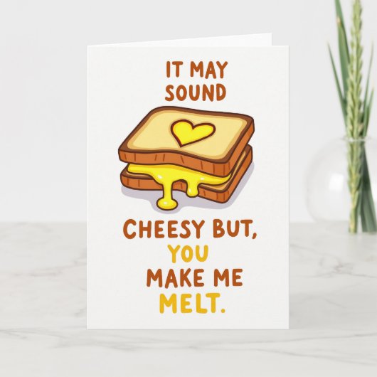 Carte d'amour drôle au fromage fondu (Devant)