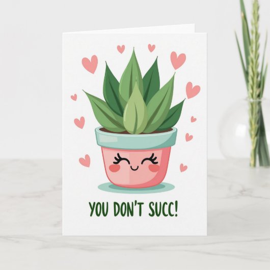 Carte d'amour drôle avec succulente (Devant)