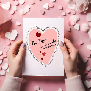 Carte d'amour du coeur Heureuse Sainte-Valentin