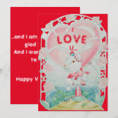 Carte d'amour du lapin pour la Saint-Valentin (Devant / Derrière)