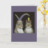 Carte d'amour écureuil (Fleur jaune)