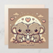 Carte d'amour éléphant (Devant / Derrière)