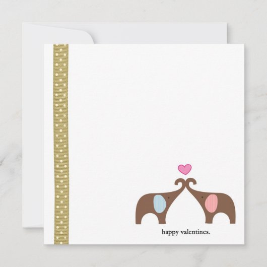 Carte d'amour éléphant 5x5 (Devant)