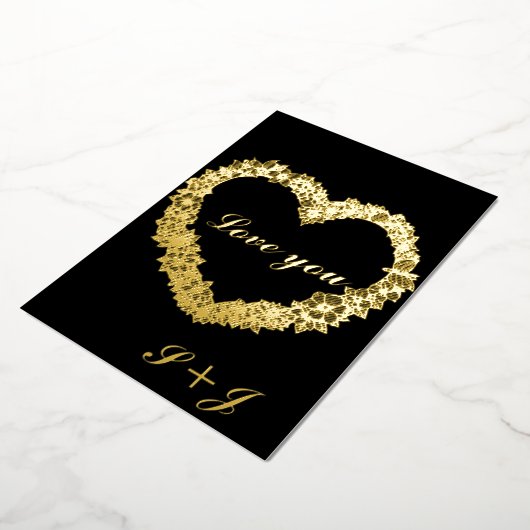 Carte d'amour en feuille d'or (Rotation)