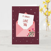 Carte d'amour en or faux (Fleur jaune)