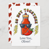 Carte d'amour épicée à la sauce chaude si chaude e (Devant / Derrière)