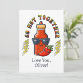 Carte d'amour épicée à la sauce chaude si chaude e (Debout devant)