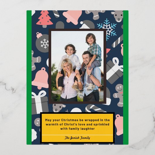 Carte d'amour et de rire de Noël chrétien (Recto)