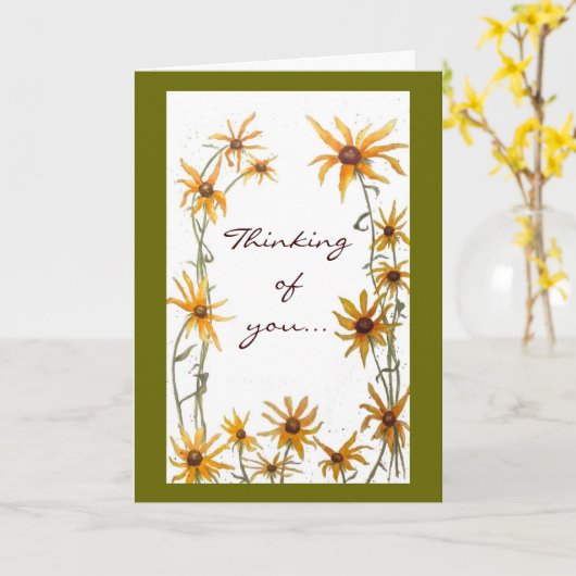 Carte d'amour et de support (Fleur jaune)